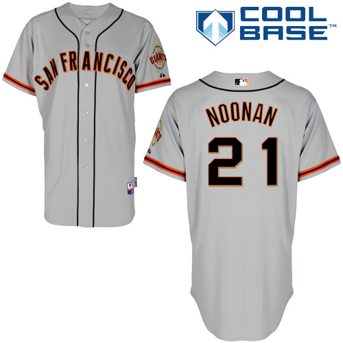 Nick Noonan #21 MLB Jersey-San Francisco Giants Men's Authentic Road 1 Gray Cool Base Baseball Jersey